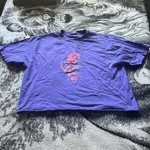 Purple cropped Limosine tee